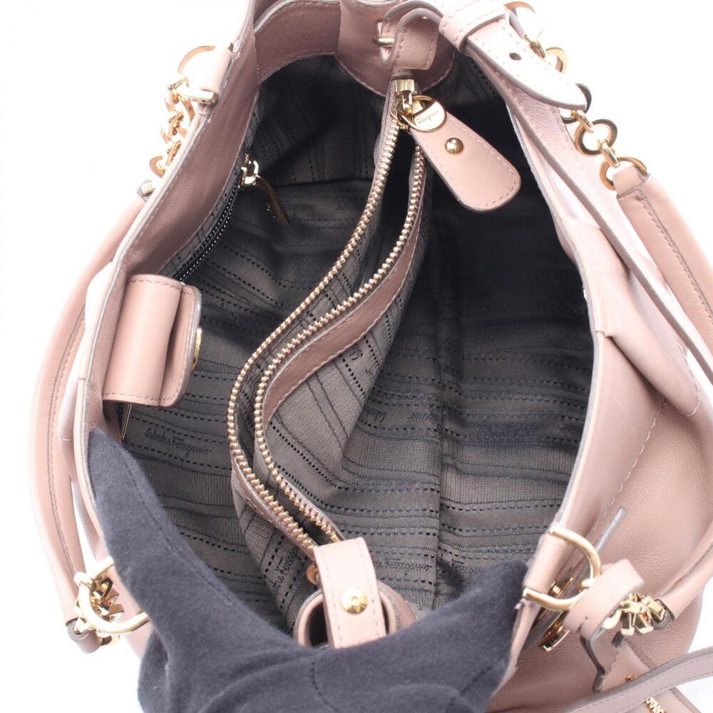 Salvatore Ferragamo Gancini 2-Way Handbag, Leather, Women's, Pink - Picture 3 of 8